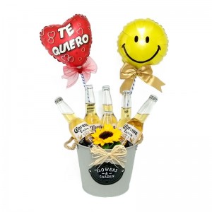 Cubeta con 6 Cervezas Corona de 355 ml y 2 Globos