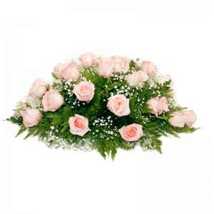 Ovalo de 25 Rosas para Condolencias rosadas palidas Ovalo de 25 Rosas para Condolencias rosadas palidas