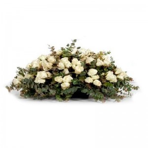 Ovalo de 50 rosas Blancas para Condolencia Ovalo de 50 rosas Blancas para Condolencia