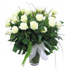 Flores Condolencia Florero Rosas Blancas