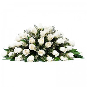 Ovalo para Condolencias de 30 rosas blancas Ovalo para Condolencias de 30 rosas blancas
