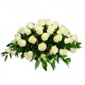 Ovalo de 40 rosas Blancas para Condolencia