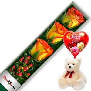 CAJA CON 3 ROSAS CIRCUS MÁS PELUCHE Y GLOBO DÍA DE LA MAMÁ CAJA CON 3 ROSAS CIRCUS MÁS PELUCHE Y GLOBO DÍA DE LA MAMÁ