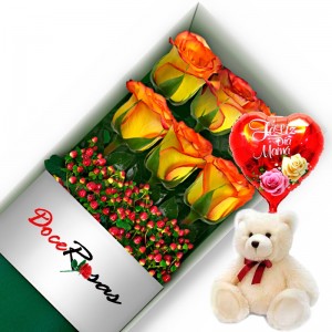 CAJA CON 6 ROSAS CIRCUS MÁS PELUCHE Y GLOBO DÍA DE LA MAMÁ CAJA CON 6 CIRCUS ROJAS MÁS PELUCHE Y GLOBO DÍA DE LA MAMÁ